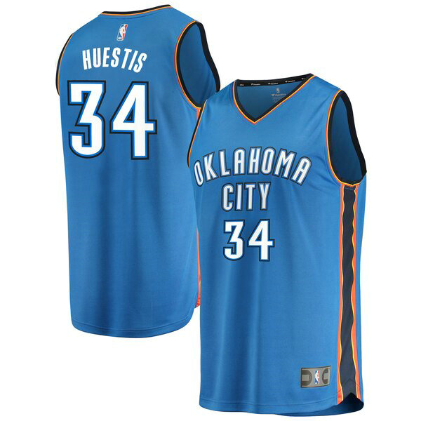 Camiseta baloncesto Josh Huestis 34 Icon Edition Azul Oklahoma City Thunder Hombre