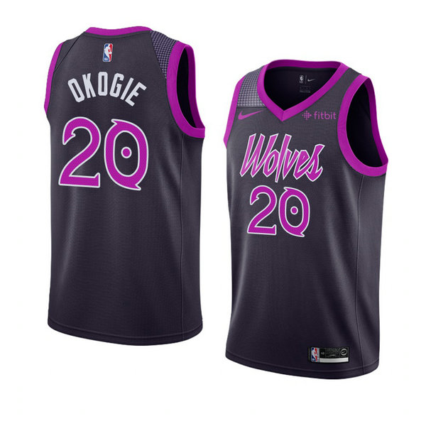 Camiseta baloncesto Josh Okogie 20 Ciudad 2018-19 P鐓pura Minnesota Timberwolves Hombre