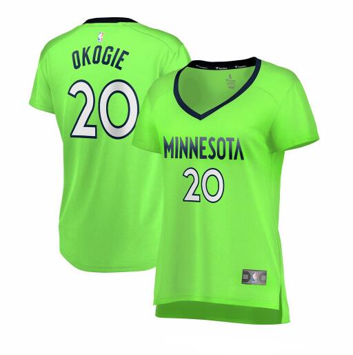 Camiseta baloncesto Josh Okogie 20 statement edition Verde Minnesota Timberwolves Mujer