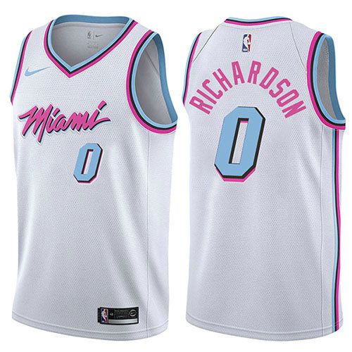 Camiseta baloncesto Josh Richardson 0 Ciudad 2017-18 Blanco Miami Heat Hombre