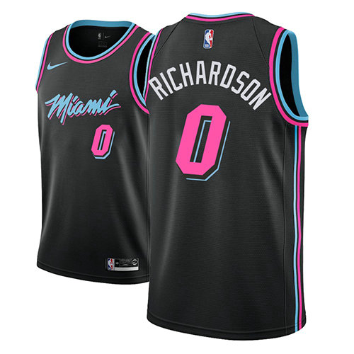 Camiseta baloncesto Josh Richardson 0 Ciudad 2018-19 Negro Miami Heat Hombre