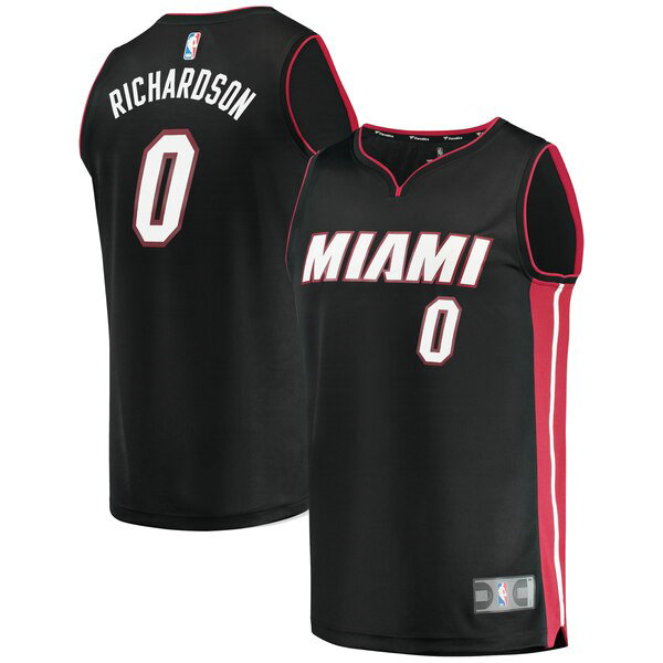 Camiseta baloncesto Josh Richardson 0 Icon Edition Negro Miami Heat Hombre