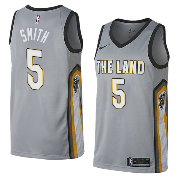 Camiseta baloncesto Jr Smith 5 Ciudad 2018 Gris Cleveland Cavaliers Hombre