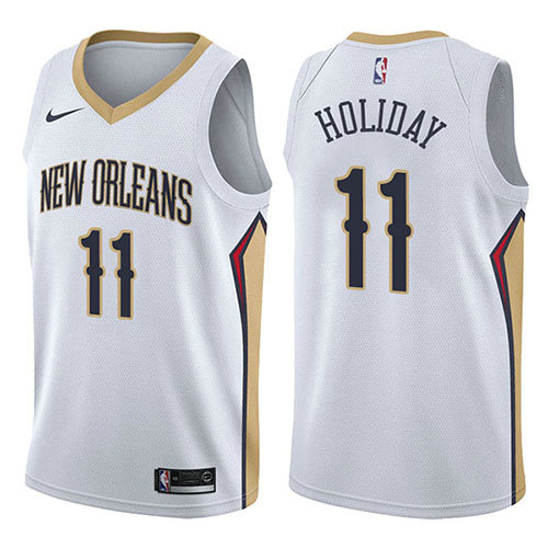 Camiseta baloncesto Jrue Holiday 11 Association 2017-18 Blanco New Orleans Pelicans Hombre