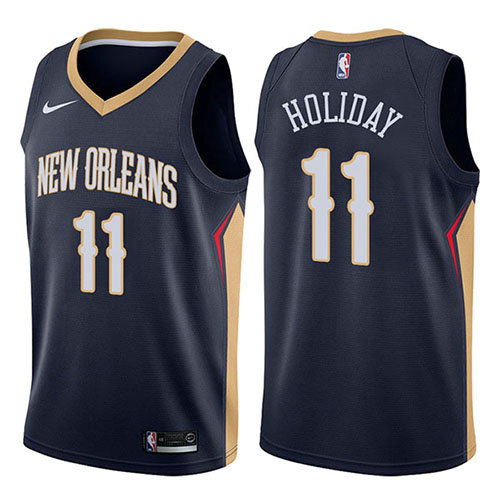 Camiseta baloncesto Jrue Holiday 11 Icon 2017-18 Azul New Orleans Pelicans Hombre