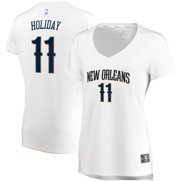 Camiseta baloncesto Jrue Holiday 11 association edition Blanco New Orleans Pelicans Mujer