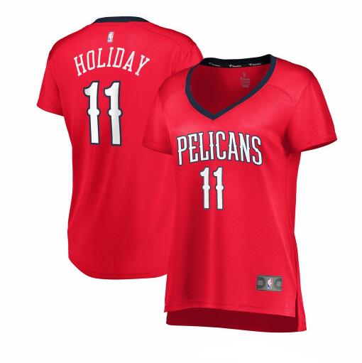 Camiseta baloncesto Jrue Holiday 11 statement edition Rojo New Orleans Pelicans Mujer