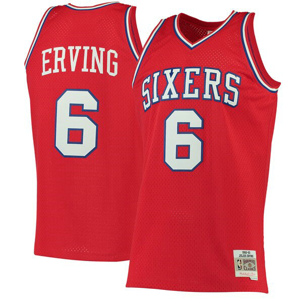 Camiseta baloncesto Julius Erving 6 1982-1983 Classics Swingman Rojo Philadelphia 76ers Hombre