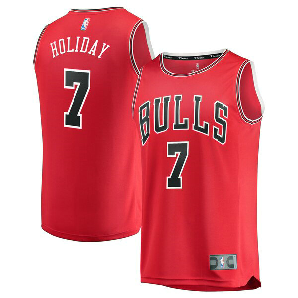 Camiseta baloncesto Justin Holiday 7 2019 Rojo Chicago Bulls Hombre