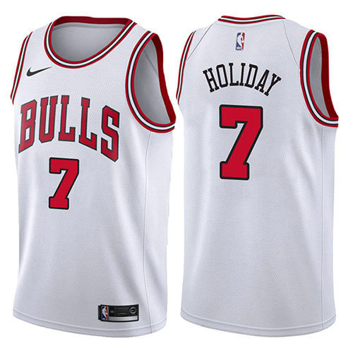 Camiseta baloncesto Justin Holiday 7 Association 2017-18 Blanco Chicago Bulls Hombre