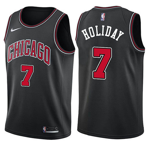 Camiseta baloncesto Justin Holiday 7 Statement 2017-18 Negro Chicago Bulls Hombre