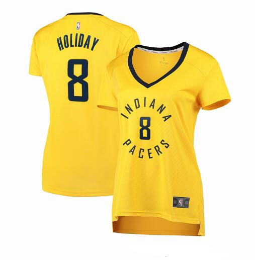 Camiseta baloncesto Justin Holiday 8 statement edition Amarillo Indiana Pacers Mujer