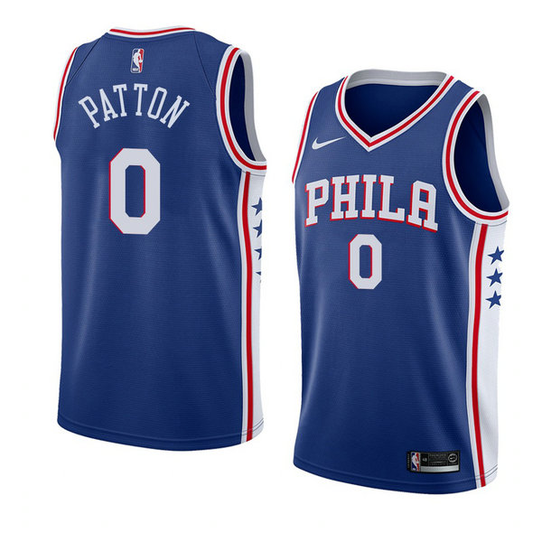 Camiseta baloncesto Justin Patton 0 Icon 2018 Azul Philadelphia 76ers Hombre