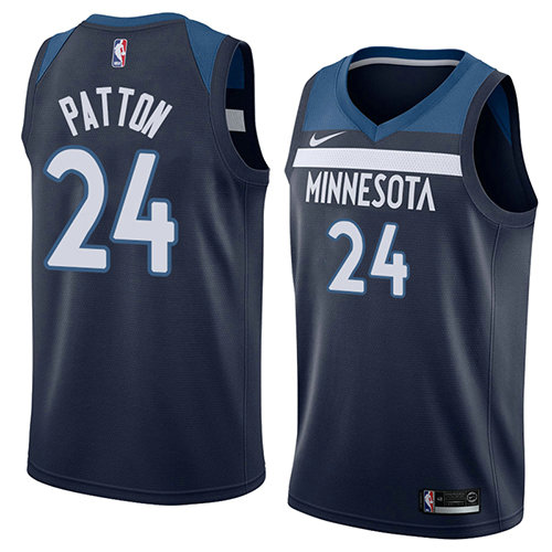 Camiseta baloncesto Justin Patton 24 Icon 2018 Azul Minnesota Timberwolves Hombre