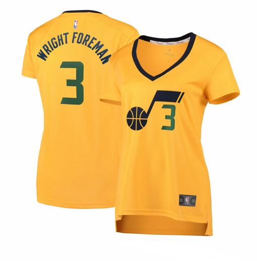 Camiseta baloncesto Justin Wright-Foreman 3 statement edition Amarillo Utah Jazz Mujer