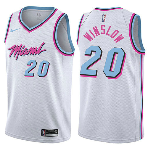 Camiseta baloncesto Justise Winslow 20 Ciudad 2017-18 Blanco Miami Heat Hombre