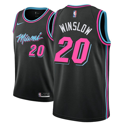 Camiseta baloncesto Justise Winslow 20 Ciudad 2018-19 Negro Miami Heat Hombre