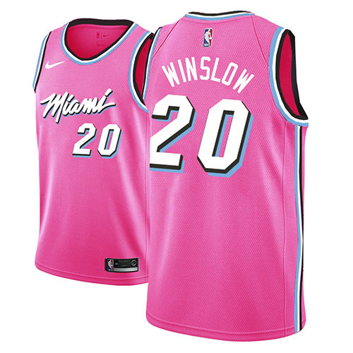 Camiseta baloncesto Justise Winslow 20 Earned 2018-19 Rosa Miami Heat Hombre