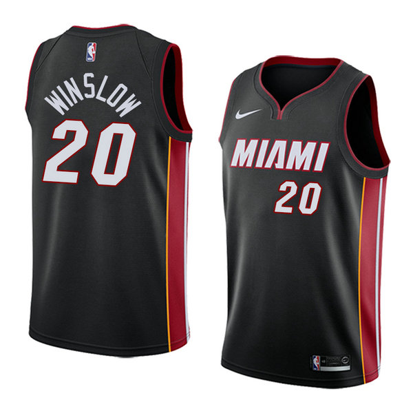 Camiseta baloncesto Justise Winslow 20 Icon 2018 Negro Miami Heat Hombre
