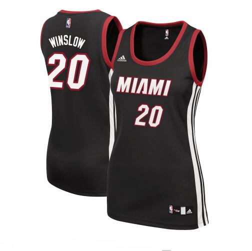 Camiseta baloncesto Justise Winslow 20 Réplica Negro Miami Heat Mujer