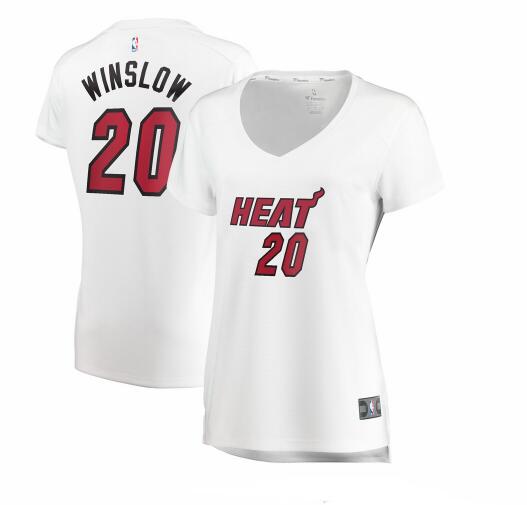 Camiseta baloncesto Justise Winslow 20 association edition Blanco Miami Heat Mujer