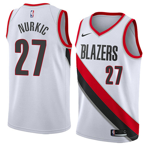 Camiseta baloncesto Jusuf Nurkic 27 Association 2018 Blanco Portland Trail Blazers Hombre