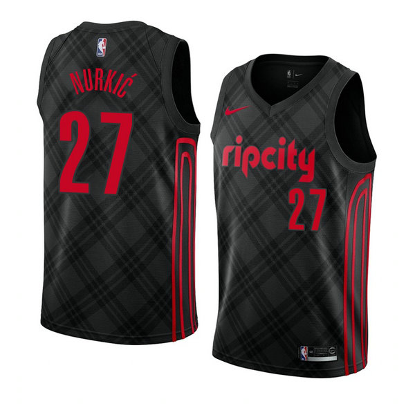 Camiseta baloncesto Jusuf Nurkic 27 Ciudad 2018 Negro Portland Trail Blazers Hombre