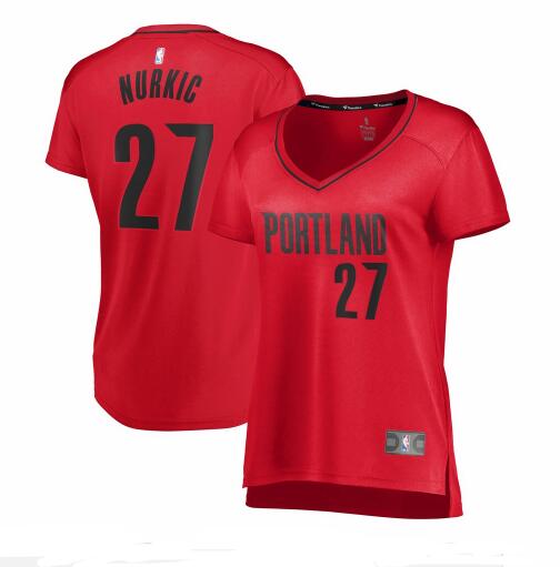 Camiseta baloncesto Jusuf Nurkic 27 statement edition Rojo Portland Trail Blazers Mujer