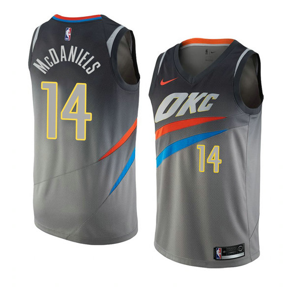 Camiseta baloncesto K.J. Mcdaniels 14 Ciudad 2018 Gris Oklahoma City Thunder Hombre