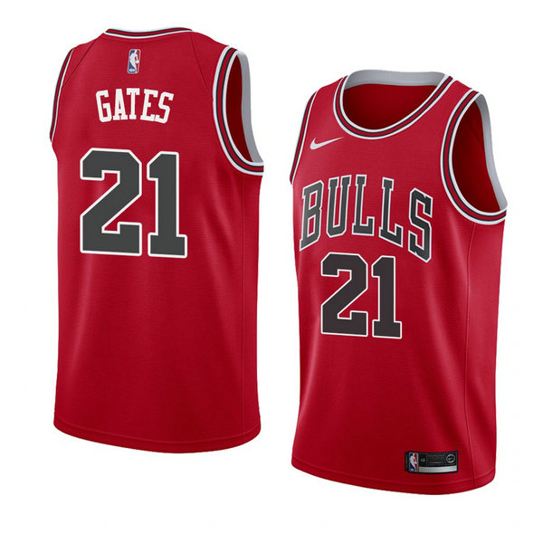 Camiseta baloncesto Kaiser Gates 21 Icon 2018 Rojo Chicago Bulls Hombre