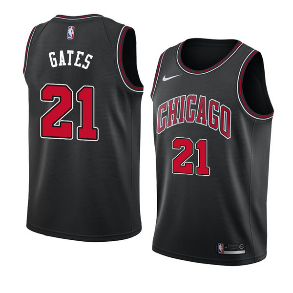 Camiseta baloncesto Kaiser Gates 21 Statement 2018 Negro Chicago Bulls Hombre