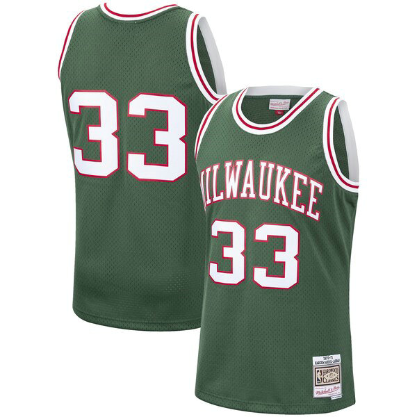 Camiseta baloncesto Kareem Abdul-Jabbar 33 1970-1971 Classics Swingman Verde Milwaukee Bucks Hombre