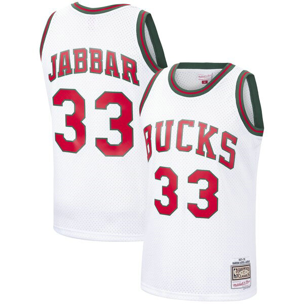 Camiseta baloncesto Kareem Abdul-Jabbar 33 1971-1972 Classics Swingman Blanco Milwaukee Bucks Hombre
