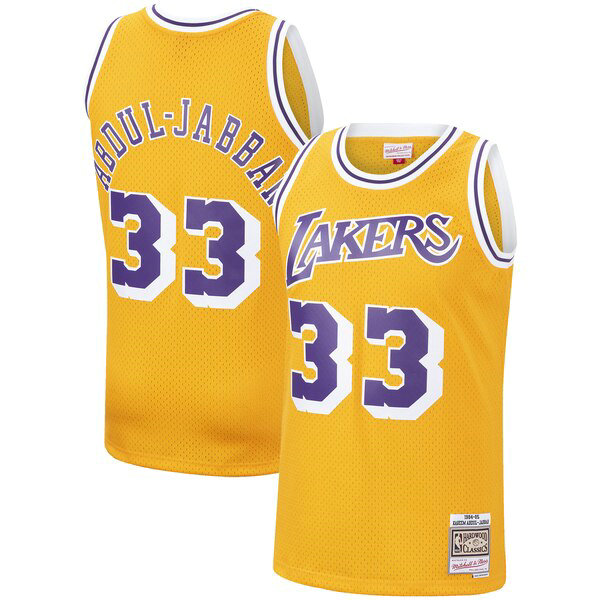 Camiseta baloncesto Kareem Abdul-Jabbar 33 1984-1985 Classics Swingman Amarillo Los Angeles Lakers Hombre