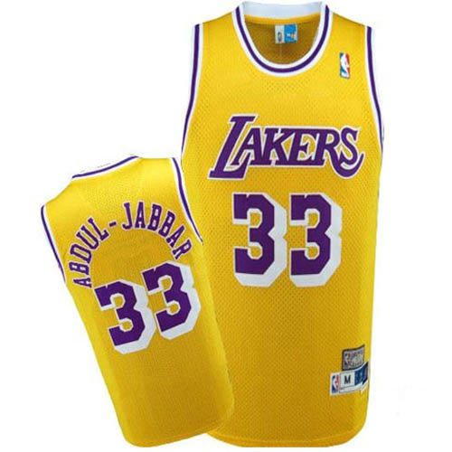 Camiseta baloncesto Kareem Abdul-Jabbar 33 Retro Amarillo Los Angeles Lakers Hombre