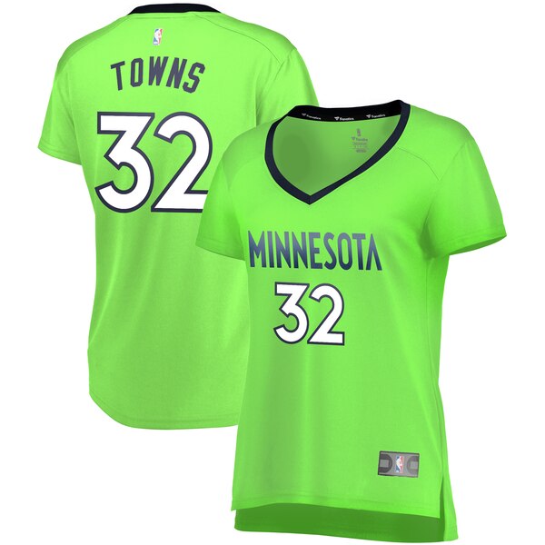 Camiseta baloncesto Karl-Anthony 32 statement edition Verde Minnesota Timberwolves Mujer