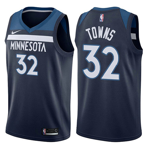 Camiseta baloncesto Karl-Anthony Towns 32 2017-18 Azul Minnesota Timberwolves Hombre