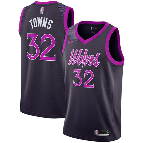 Camiseta baloncesto Karl-Anthony Towns 32 Ciudad 2018-19 P鐓pura Minnesota Timberwolves Hombre