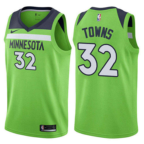 Camiseta baloncesto Karl-Anthony Towns 32 Statement 2017-18 Verde Minnesota Timberwolves Hombre