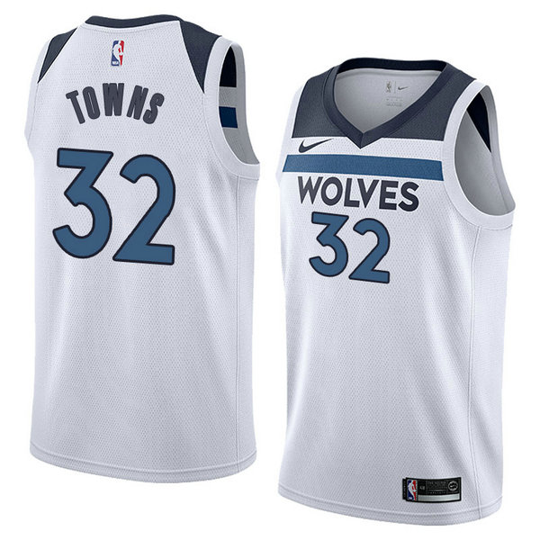 Camiseta baloncesto Karl Anthony Towns 32 Association 2018 Blanco Minnesota Timberwolves Hombre