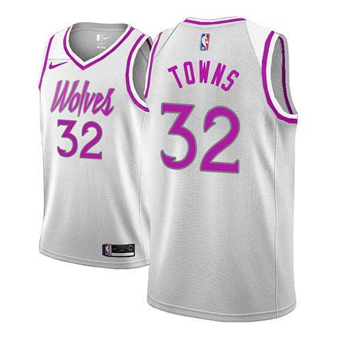 Camiseta baloncesto Karl Anthony Towns 32 Earned 2018-19 Gris Minnesota Timberwolves Hombre