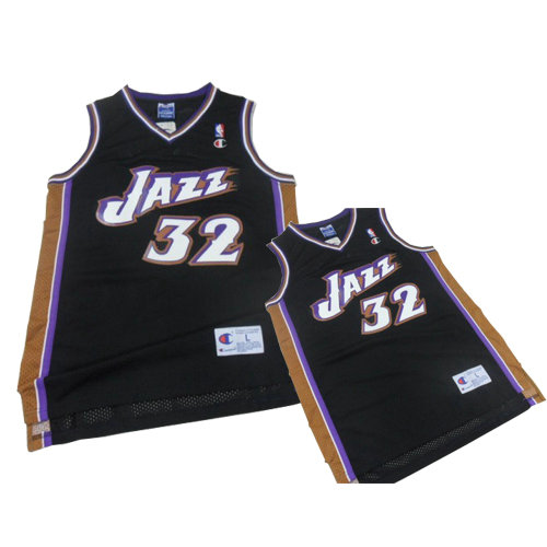 Camiseta baloncesto Karl Malone 32 Retro Negro Utah Jazz Hombre