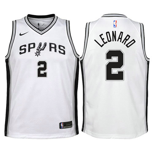 Camiseta baloncesto Kawhi Leonard 2 2017-18 Blanco San Antonio Spurs Nino