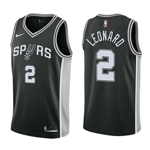 Camiseta baloncesto Kawhi Leonard 2 2017-18 Negro San Antonio Spurs Hombre