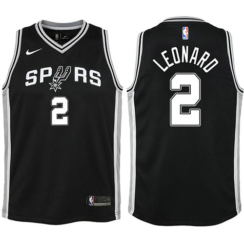 Camiseta baloncesto Kawhi Leonard 2 2017-18 Negro San Antonio Spurs Nino