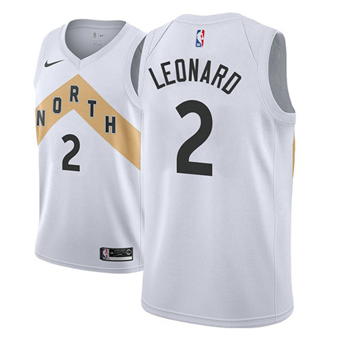 Camiseta baloncesto Kawhi Leonard 2 Ciudad 2018 Blanco Toronto Raptors Hombre