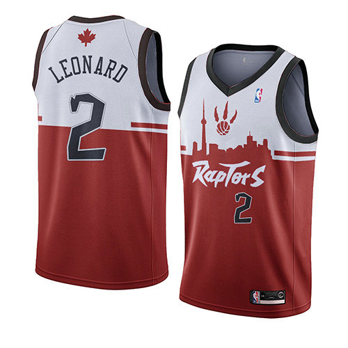 Camiseta baloncesto Kawhi Leonard 2 Ciudad 2019-20 Rojo Toronto Raptors Hombre