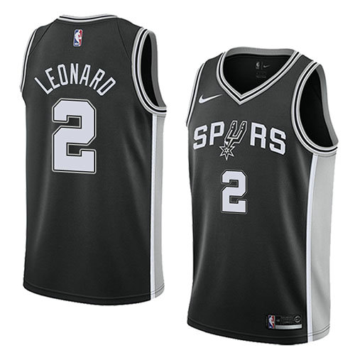 Camiseta baloncesto Kawhi Leonard 2 Icon 2017-18 Negro San Antonio Spurs Hombre