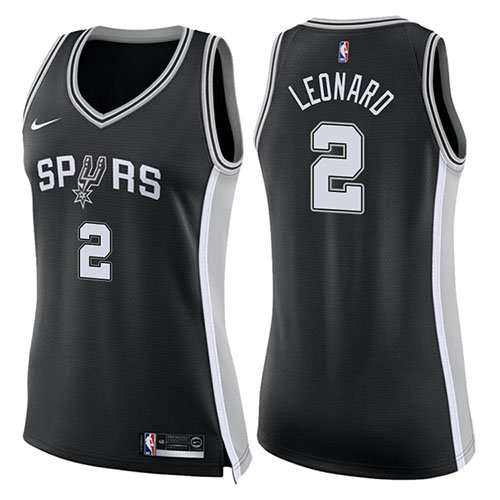 Camiseta baloncesto Kawhi Leonard 2 Icon 2017-18 Negro San Antonio Spurs Mujer