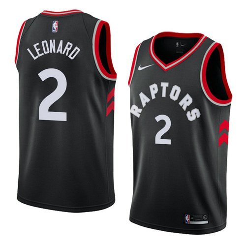 Camiseta baloncesto Kawhi Leonard 2 Statehombret 2017-18 Negro Toronto Raptors Hombre